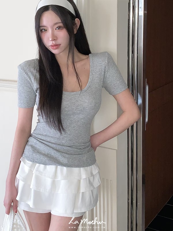 鬆緊棉質蛋糕褲裙